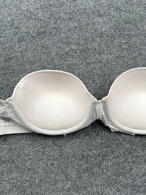 Maidenform Custom Lift Strapless Bra 36B Ivory White Lace Back SE1102